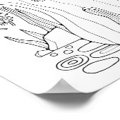 Halloween Jack O'Lantern Spinnen Kleurplaat Art Poster (Hoek)