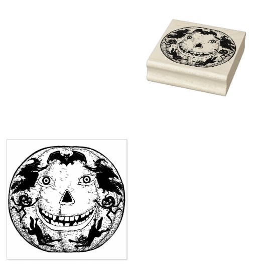  Halloween Jack O'Lantern Stamp Rubberstempel (Gestempeld)