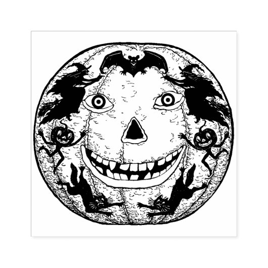  Halloween Jack O'Lantern Stamp Rubberstempel (Afrduk)