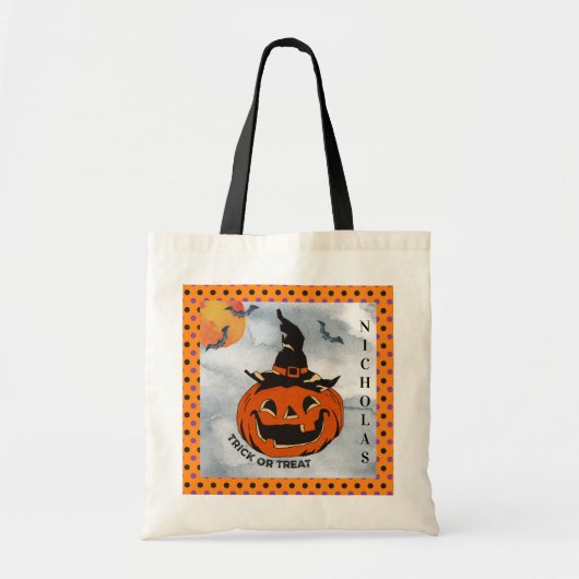 Halloween  Jack O'Lantern Trick or treat Tote Bag (Voorkant)