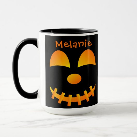 Halloween Jack-o'lanterne Mignonne Face Combo Mug (Gauche)
