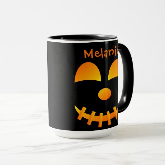 Halloween Jack-o'lanterne Mignonne Face Combo Mug (Devant droit)