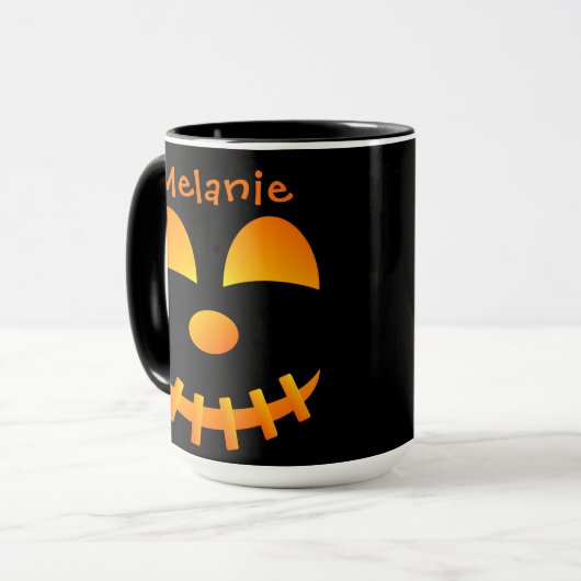 Halloween Jack-o'lanterne Mignonne Face Combo Mug (Devant gauche)