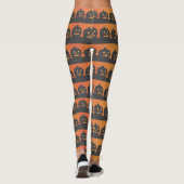 Halloween Jack O'Lanterns Gestreepte Leggings (Achterkant)