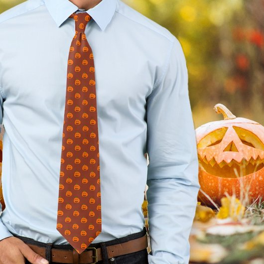 Halloween Jack o'Lanterns Roest Rood stropdas