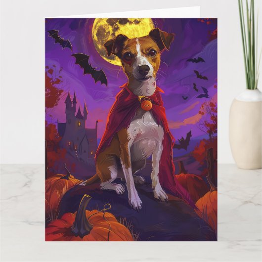 Halloween Jack Russell Vampire Pumpkins eng Kaart (Voorkant)