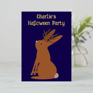 Halloween Jackalope Trick or treat Custom Folie Uitnodiging