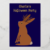 Halloween Jackalope Trick or treat Custom Folie Uitnodiging (Voorkant)