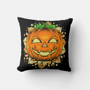 Halloween JackOLantern Spooky Pumpkin Black Kussen