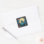 Halloween Japan Werewolf Vierkante Sticker (Envelop)
