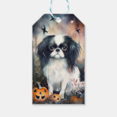 Halloween Japanse kin met pompoenen eng Cadeaulabel (Voorkant)