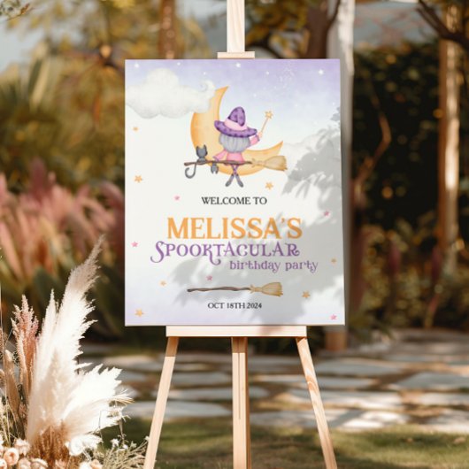 Halloween jolie sorcière Anniversaire Affiche de b