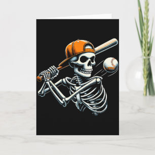 Halloween Jongens Slaghout Skelet Honkbal Kaart