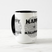 Halloween joyeuse sur la Mug de texte Web Spider (Devant gauche)