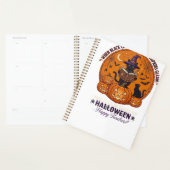Halloween Joyeux Professeur Chat Noir Sorcière Cha (Devant avec enveloppe)