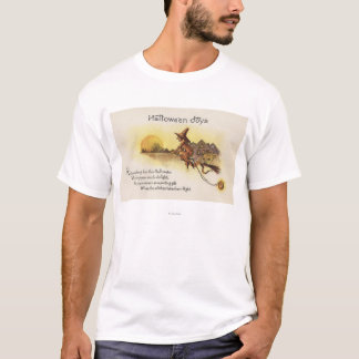 Halloween JoysWitch in Broom T-shirt