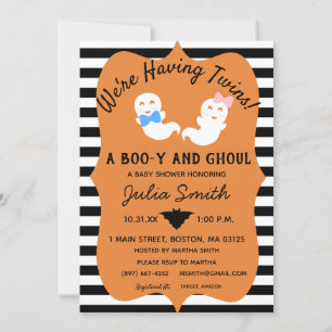 Halloween Jumeau Genre Reveillez Invitation Boo-y