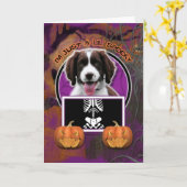 Halloween - Just a Lil Spooky - Springer Spaniel Kaart (Gele Bloem)