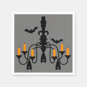Halloween kaars en vleermuis servet