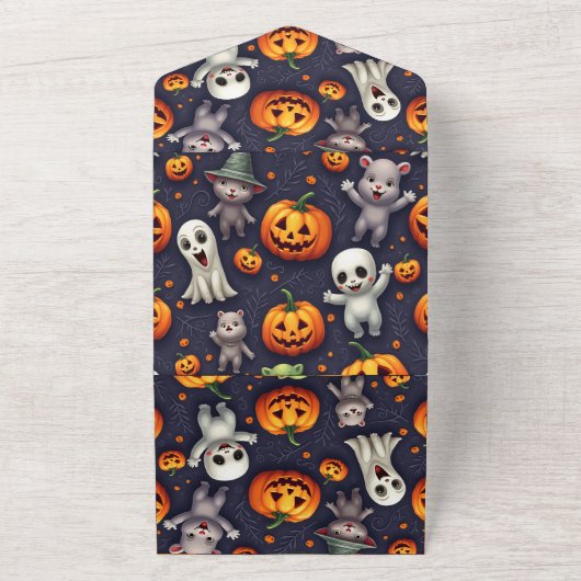 Halloween-kaart All In One Uitnodiging (Buitenkant)