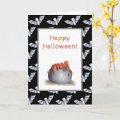 Halloween-kaart met cauldron en bat-achtergrond kaart (Gele Bloem)