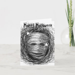 Halloween Kaart Mummy Grey