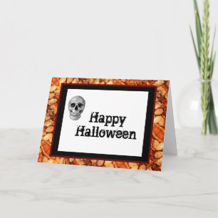 Halloween Kaart - schedel / pompoen darmen