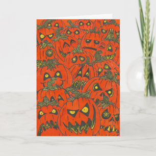 Halloween-kaart voor gekweekte pompoen kaart