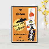 Halloween Kaart voor kleinzoon (Gele Bloem)