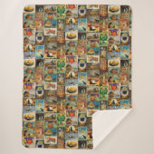 Halloween Kaarten Collage Sherpa Blanket Deken (Voorkant)