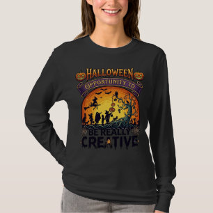 Halloween Kans Wees Echt Creatief Heks Boom T-shirt