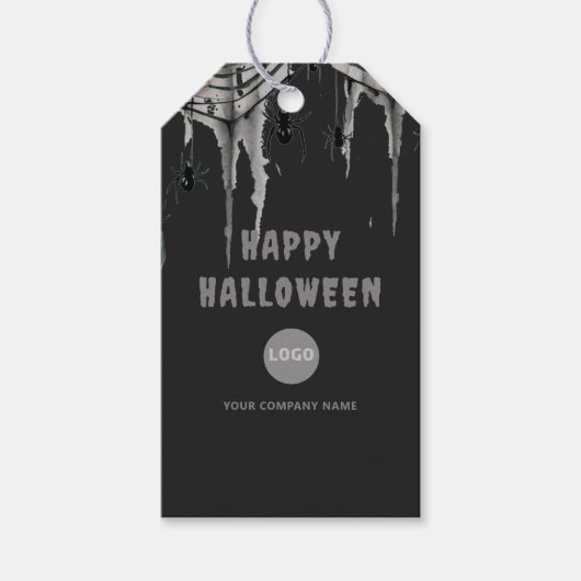 Halloween Kantoor Party Zakelijk Web Logo Cadeaulabel (Voorkant)