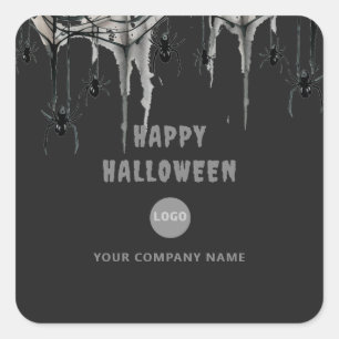 Halloween Kantoor Party Zakelijk Web Logo Vierkante Sticker