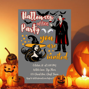 Halloween Kantoorfeest Dracula Heks Kaart
