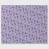 Halloween Karakter Patroon Gift Wrap 🦇🕸️ Cadeaupapier (Vlak)
