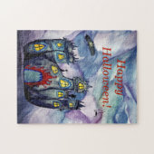 Halloween Kasteel puzzel met geschenkdoos Legpuzzel (Horizontaal)