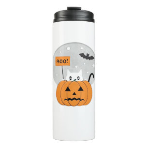 Halloween Kat Boe Illustratie Klassiek T-shirt Thermosbeker