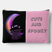 Halloween Kat & Crescent Moon Schattige Custom