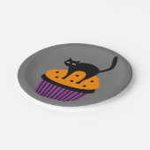 Halloween kat cupcake papieren bordje (Gekanteld)