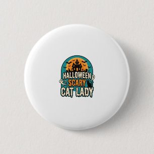 Halloween Kat Dame Griezelig Vintage Geheime Huis_ Ronde Button 5,7 Cm