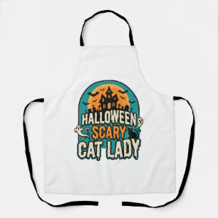 Halloween Kat Dame Griezelig Vintage Geheime Huis_ Schort
