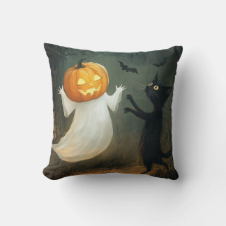 Halloween kat en geest kussen