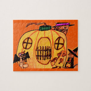 HALLOWEEN KAT EN MUIS TRUC puzzel