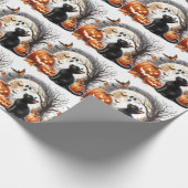 Halloween Kat en Pompoen Wrapping Papier (Hoek)