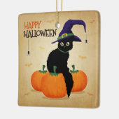  Halloween kat en pompoenen | Keramische ornament (Links)
