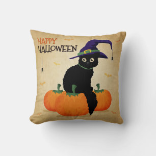 Halloween kat en pompoenen Sierkussens Kussen