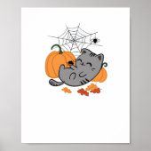 Halloween Kat en Spiders Classic T-shirt Poster (Voorkant)