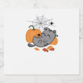 Halloween Kat en Spiders Classic T-shirt Sparkling Wijnetiket (Enkel label)