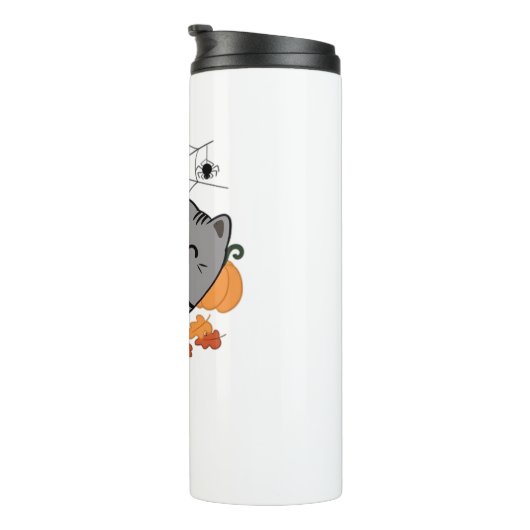 Halloween Kat en Spiders Classic T-shirt Thermosbeker (Geroteerd rechts)