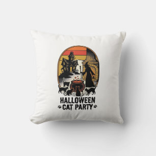 Halloween Kat Feestje Vintage Heksen Katten Ontwer Kussen